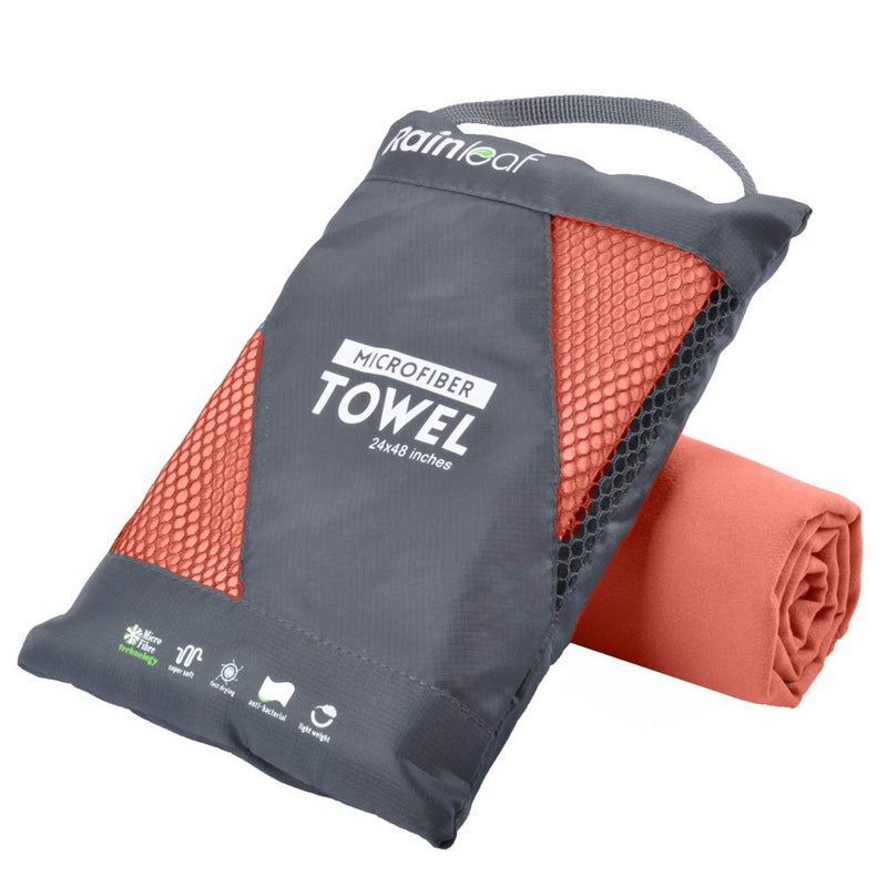 Rainleaf Microfiber Towel Perfect Travel & Gym & Camping Towel. Quick Dry - Super Absorbent - Ultra Compact - Lightweight. Suitable for Trip, Beach, Shower, Backpacking, Pool - Image 1